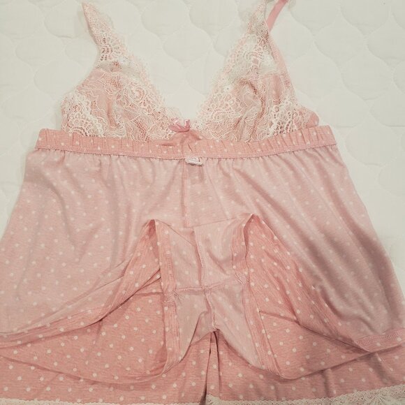 NWOT Adorable Marilyn Monroe Babydoll set Pajamas shorts Cami Pink M - Picture 5 of 6